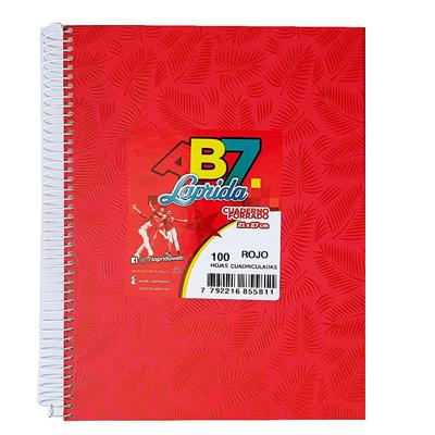 CUADERNO 21x27 # x  100 h. AB7 Rojo con ESPIRAL