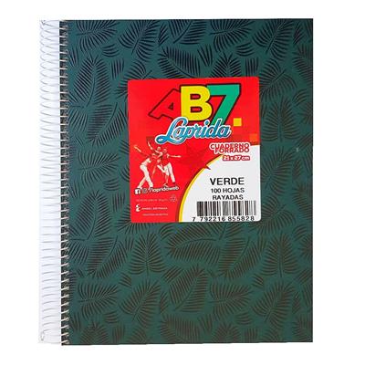 CUADERNO 21x27 = x  100 h. AB7 Verde con ESPIRAL