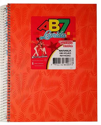 CUADERNO 21x27 = x  100 h. AB7 Naranja con ESPIRAL