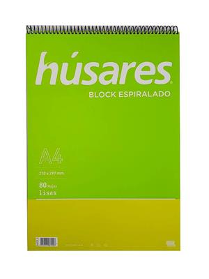 BLOCK HUSARES A4 x 80 h. Liso con Espiral