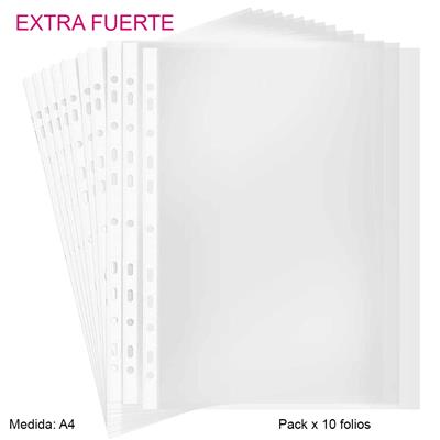 FOLIO A4 EXTRA FUERTE x 10 u.