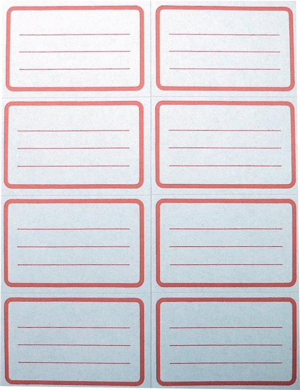 ETIQUETA ESCOLAR x 24 u. ROJA