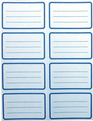 ETIQUETA ESCOLAR x 24 u. AZUL