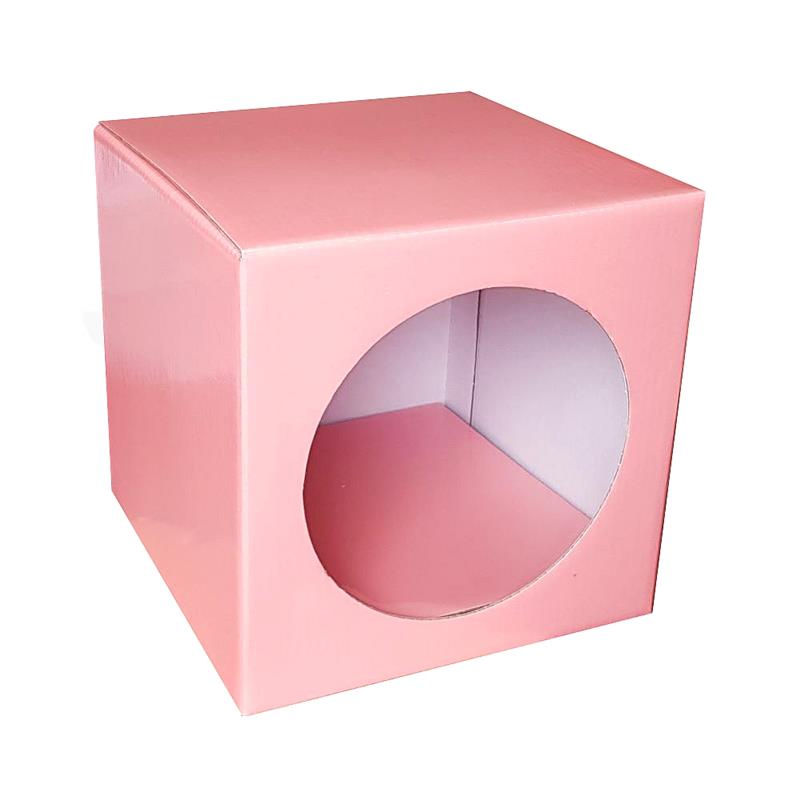 CAJA CUBO 20x20x20 Rosa pastel