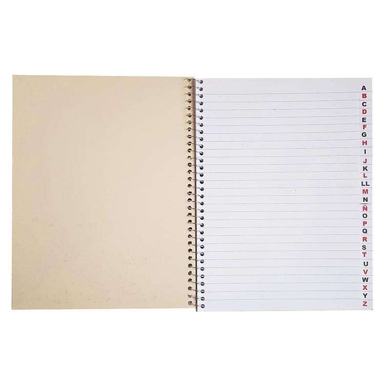 CUADERNO INDICE CON ESPIRAL