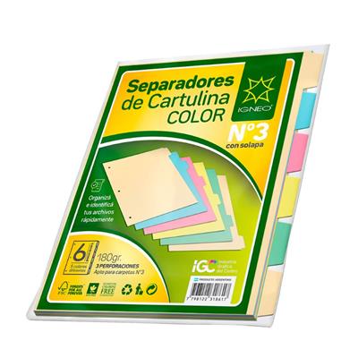 SEPARADOR CARPETA Nº 3 Cartulina