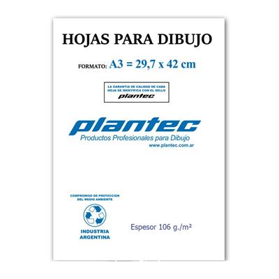 PAPEL DE DIBUJO PLANTEC A3 de 106 g. x 10 Hojas.
