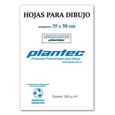 PAPEL DE DIBUJO PLANTEC 35x50 de 106 g. x 10 Hojas.