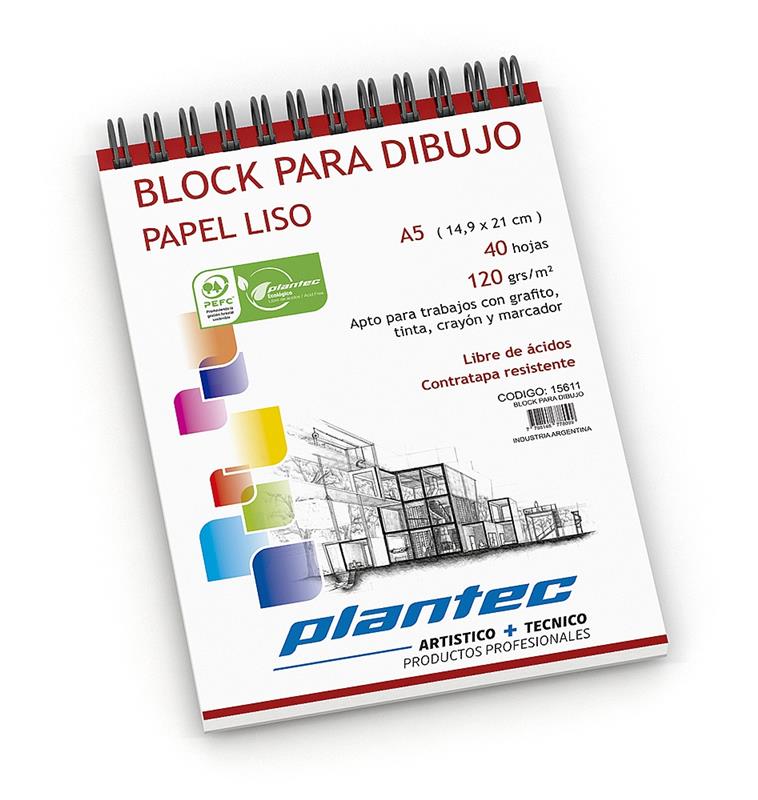 BLOCKDIBUJO A5 LISO de 120 g. x 40 h. Esp. S.