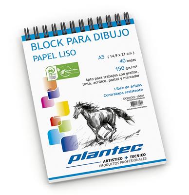 BLOCK PLANTEC DIBUJO A5 LISO de 150 g. x 40 h. Esp. S.