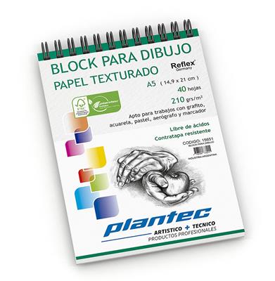 BLOCK PLANTEC DIBUJO A5 TEXTURADO de 210 g. x 40 h. Esp. S.