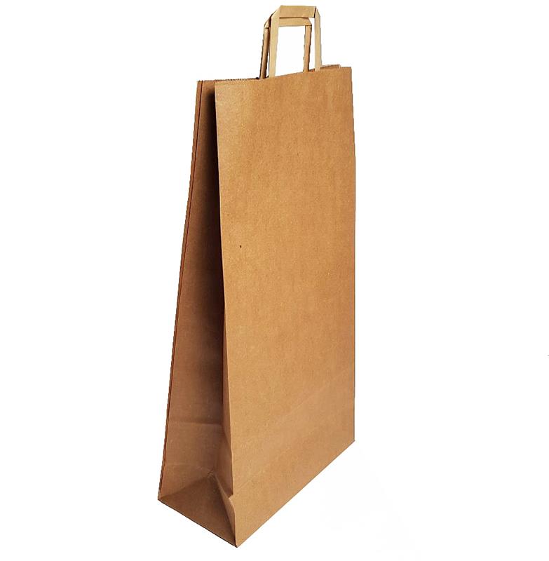 BOLSA PAPEL 22x10x42 con Manija Madera (2 botellas)