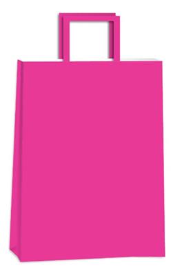 BOLSA PAPEL 22x10x30 con Manija Fucsia