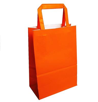 BOLSA PAPEL 14x08x20 con Manija Naranja