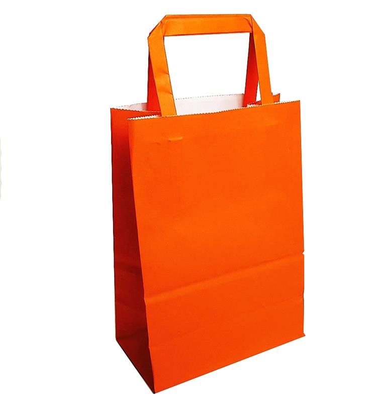 BOLSA PAPEL 14x08x20 con Manija Naranja