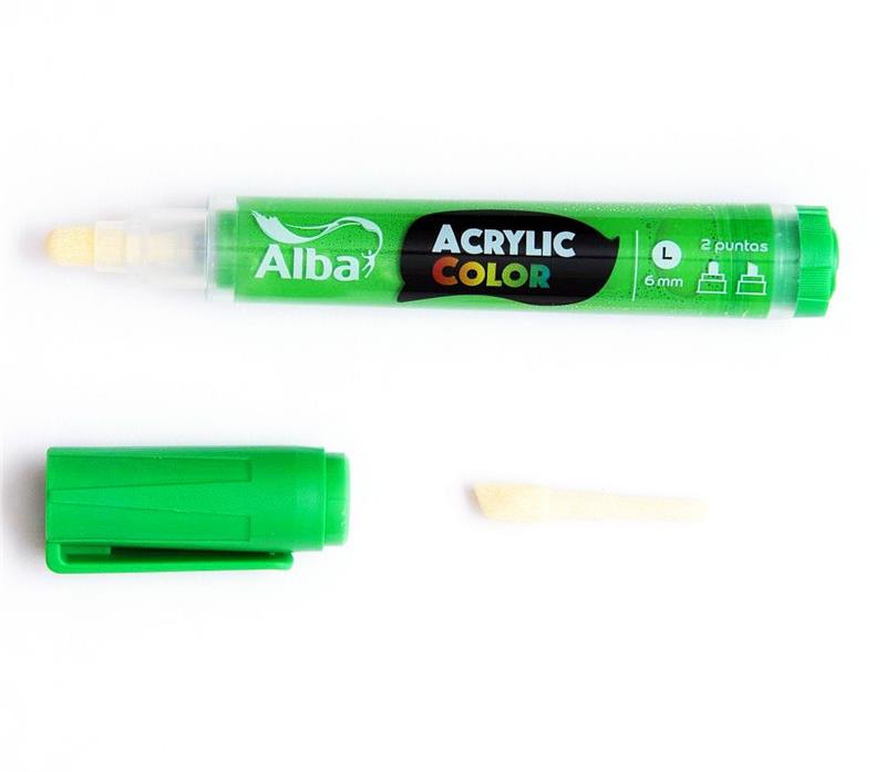 MARCADOR ALBA ACRYLIC L Verde manzana