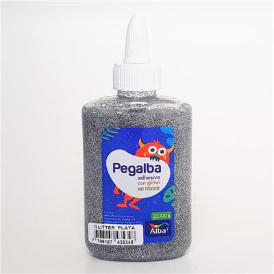 ADHESIVO ALBA GLITTER 120 g. Plata