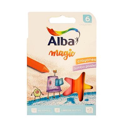 CRAYON ALBA JUMBO x 6 u. Pastel