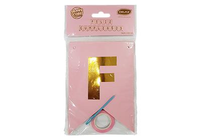 BANDERIN FELIZ CUMPLEAÑOS Rosa