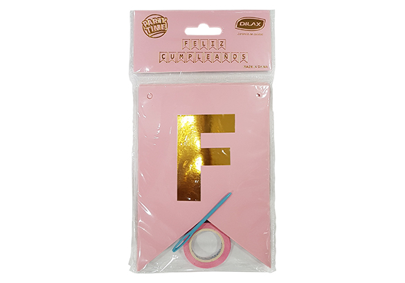 BANDERIN FELIZ CUMPLEAÑOS Rosa