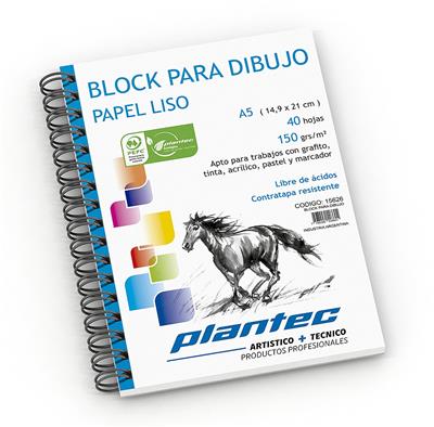 BLOCK PLANTEC DIBUJO A5 LISO de 150 g. x 40 h. Esp. L.