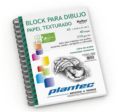 BLOCK PLANTEC DIBUJO A5 TEXTURADO de 210 g. x 40 h. Esp. L