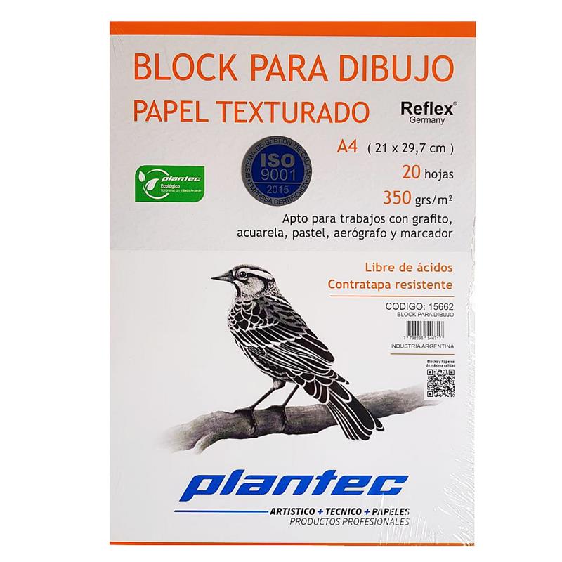 BLOCK DIBUJO A4 TEXTURADO x 20 h.