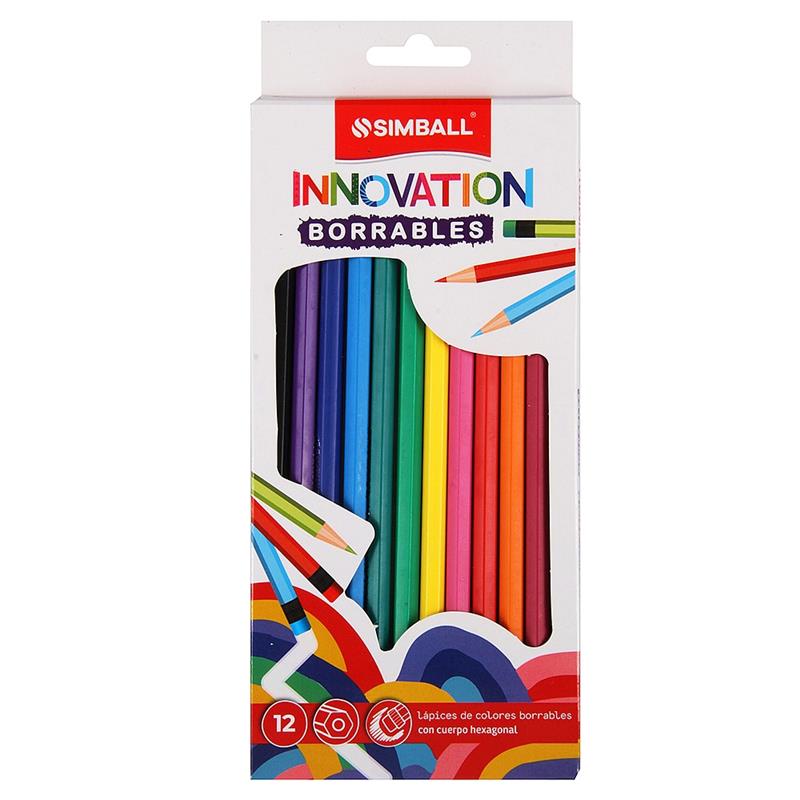 LAPICES SIMBALL INNOVATION  BORRABLES LARGO x 12 u.