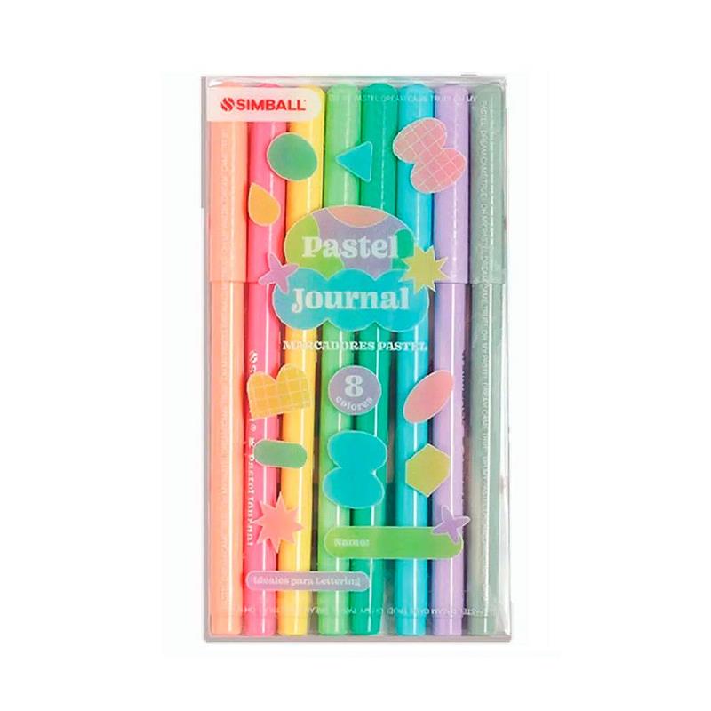 MARCADOR SIMBALL JOURNAL x 8 Pastel