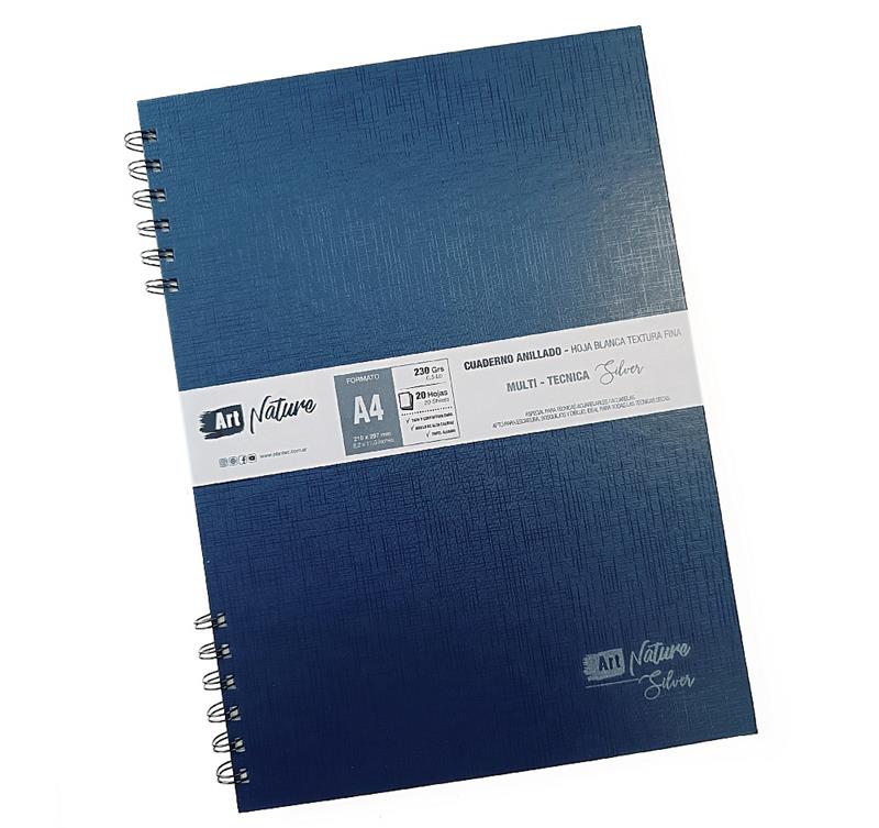 CUADERNO ART NATURE A4 Silver