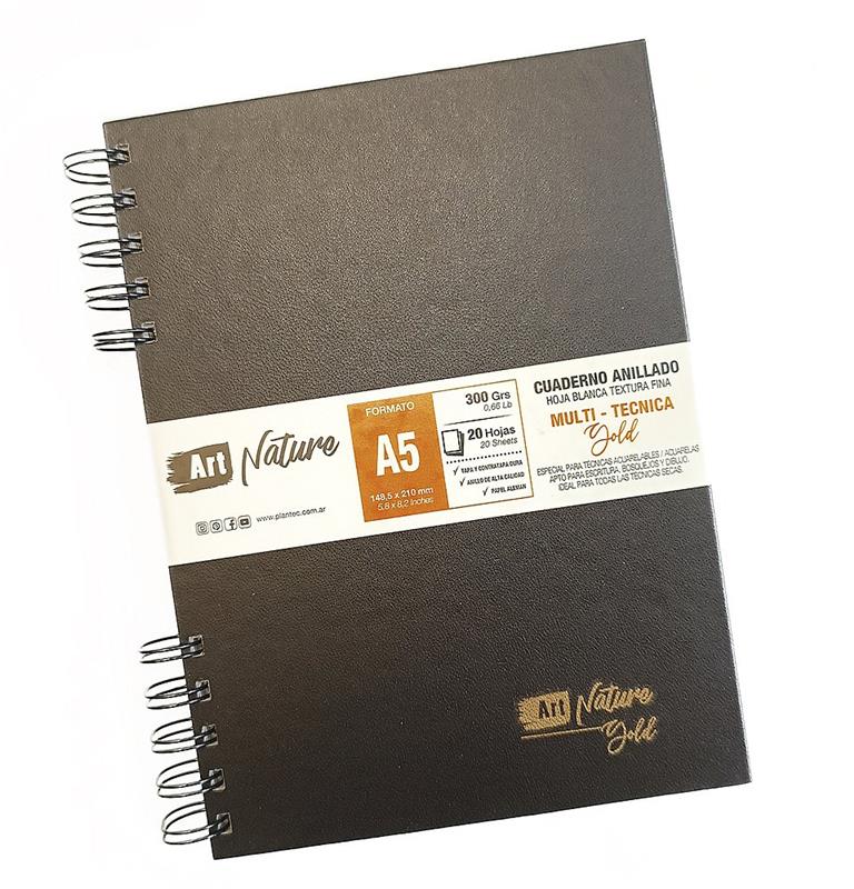 CUADERNO ART NATURE A5 Gold