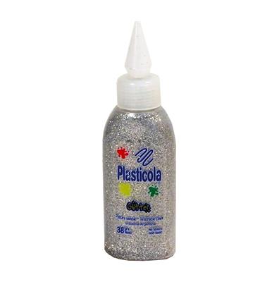 PLASTICOLA GLITTER x 38 g. Plata