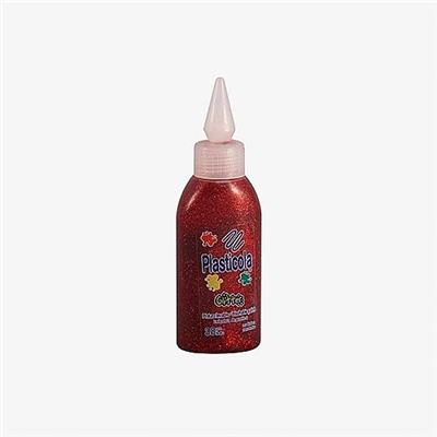 PLASTICOLA GLITTER x 38 g. Rojo