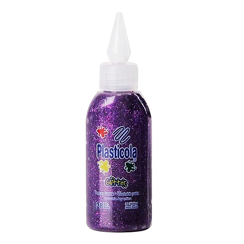 PLASTICOLA GLITTER x 38 g. Púrpura