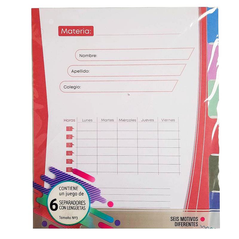 SEPARADOR CARPETA Nº 3 con LENGÜETA Clásico
