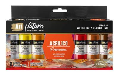 SET ART NATURE ACRILICO x 8 Cálidos