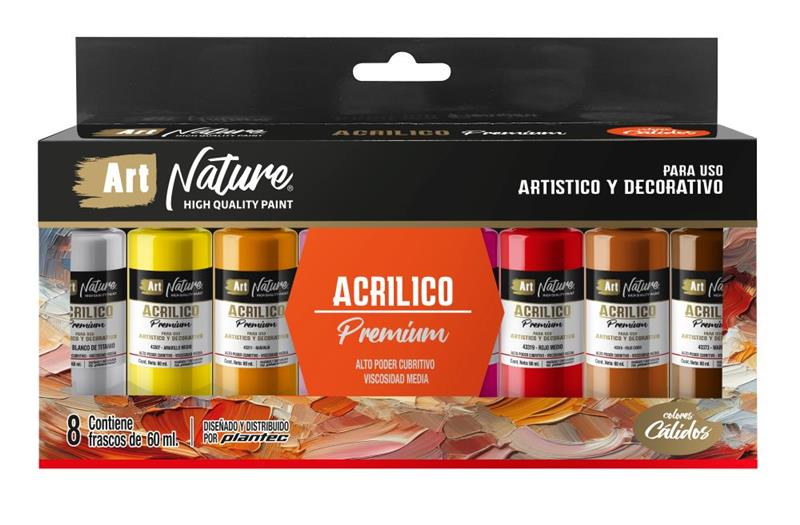 SET ART NATURE ACRILICO x 8 Cálidos