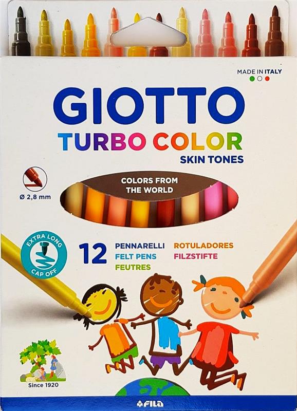 MARCADOR GIOTTO TURBO COLOR SKIN TONES x 12 u.