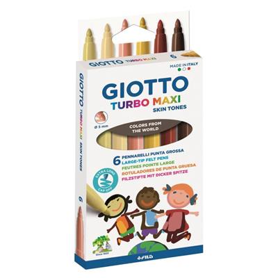 MARCADOR GIOTTO TURBO MAXI SKIN TONES x 6 u.