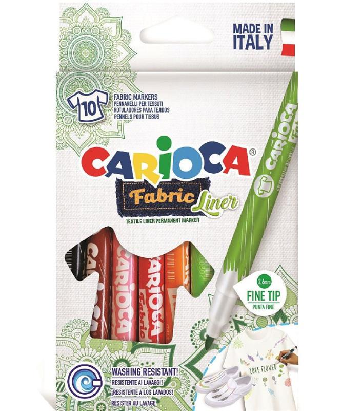 MARCADOR CARIOCA TEXTIL x 10 u. Liner