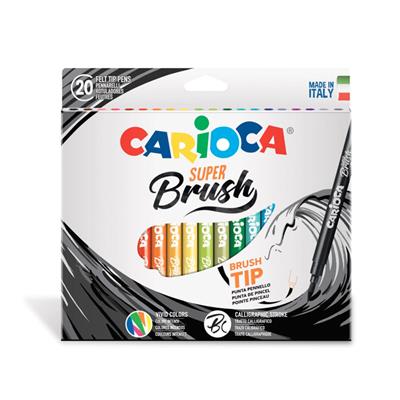 MARCADOR CARIOCA SUPER BRUSH x 20 Colores