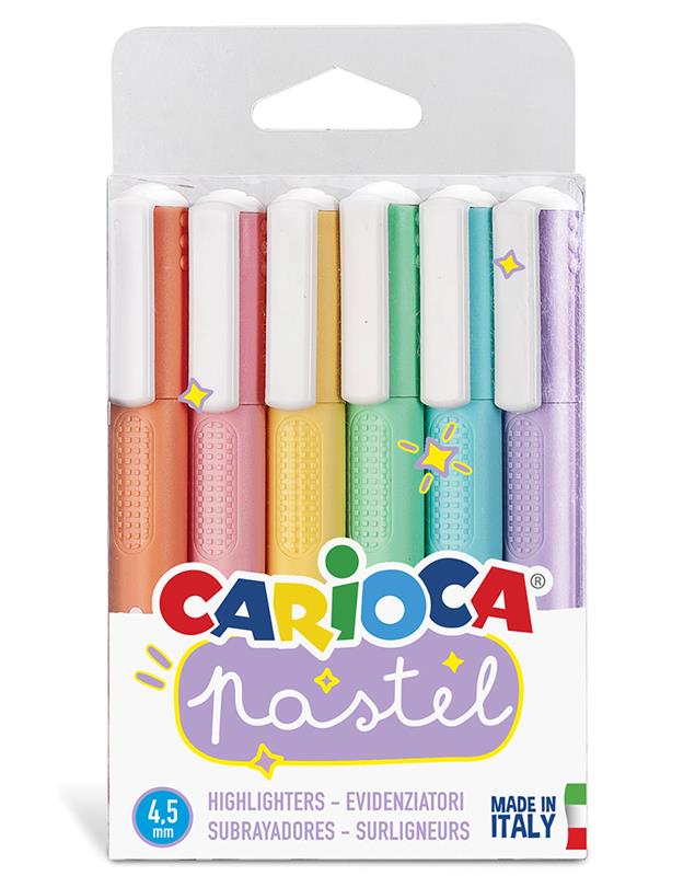 RESALTADOR CARIOCA x 6 u. Pastel