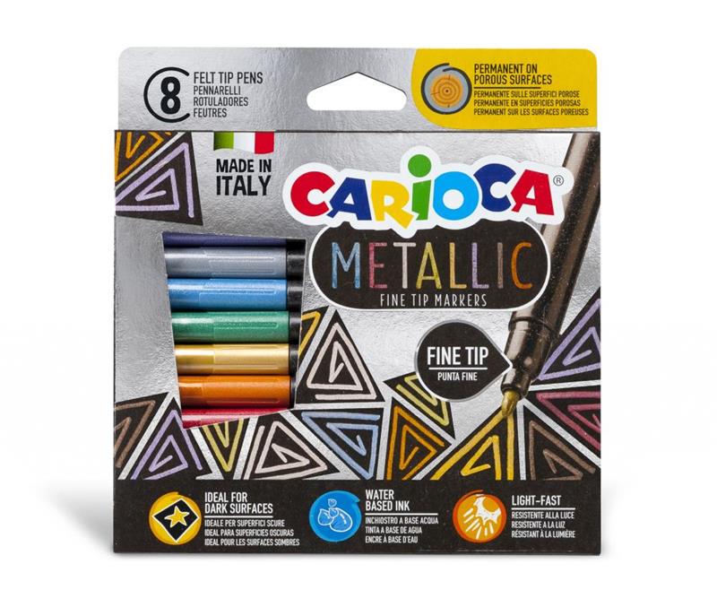 MARCADOR CARIOCA METALIC x 8 Colores