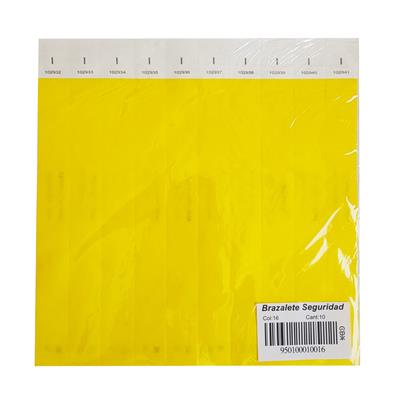 BRAZALETE SEGURIDAD x 100 u. Amarillo