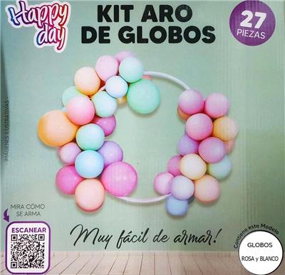 KIT ARO DE GLOBO Rosa y Blanco