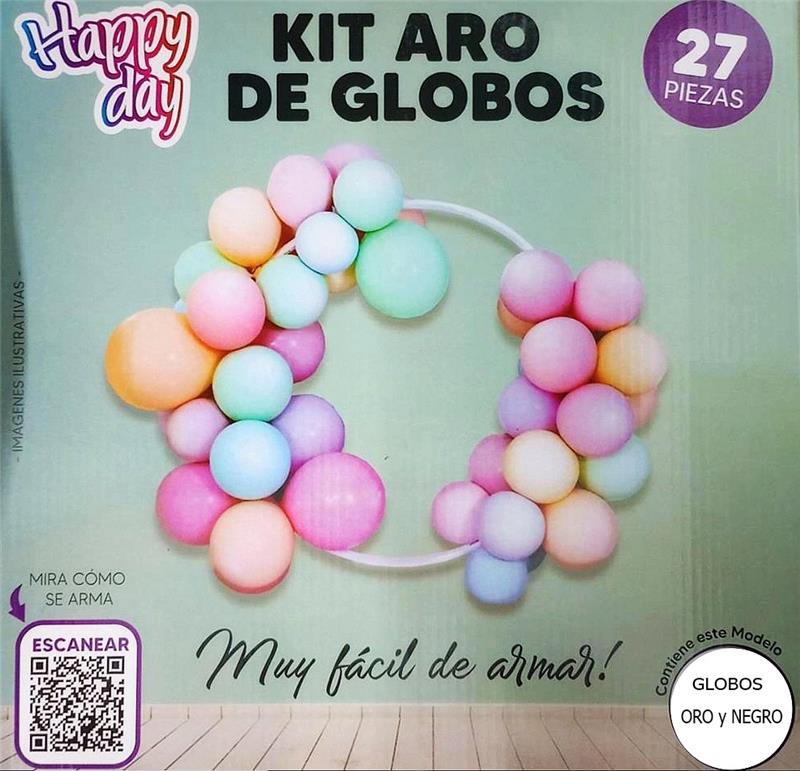 KIT ARO DE GLOBO Oro y Negro