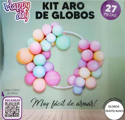 KIT ARO DE GLOBO Celeste y Blanco